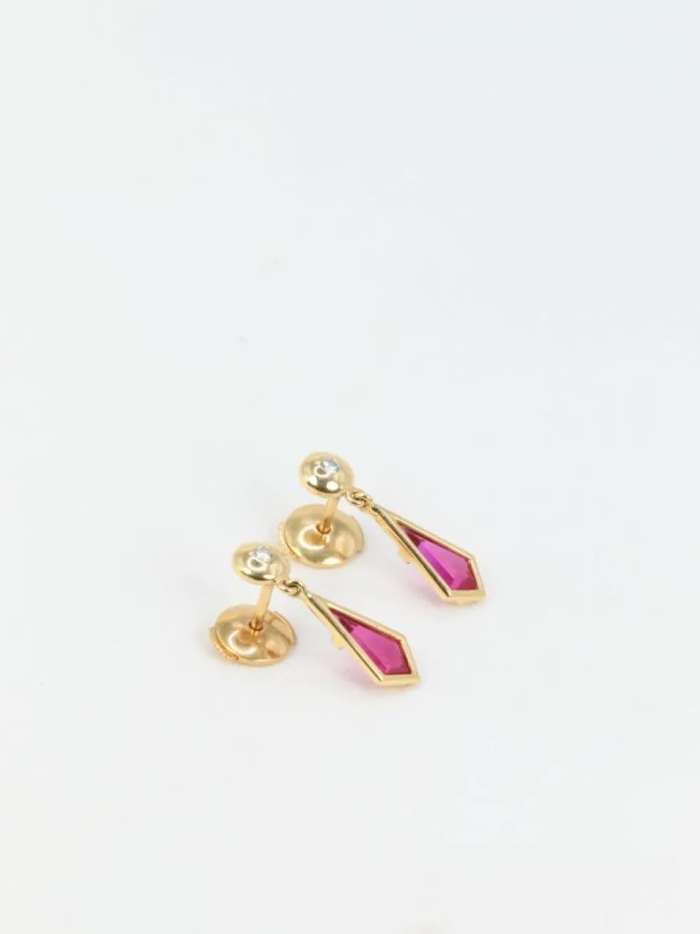 Boucles d’oreilles en Or, Tourmaline