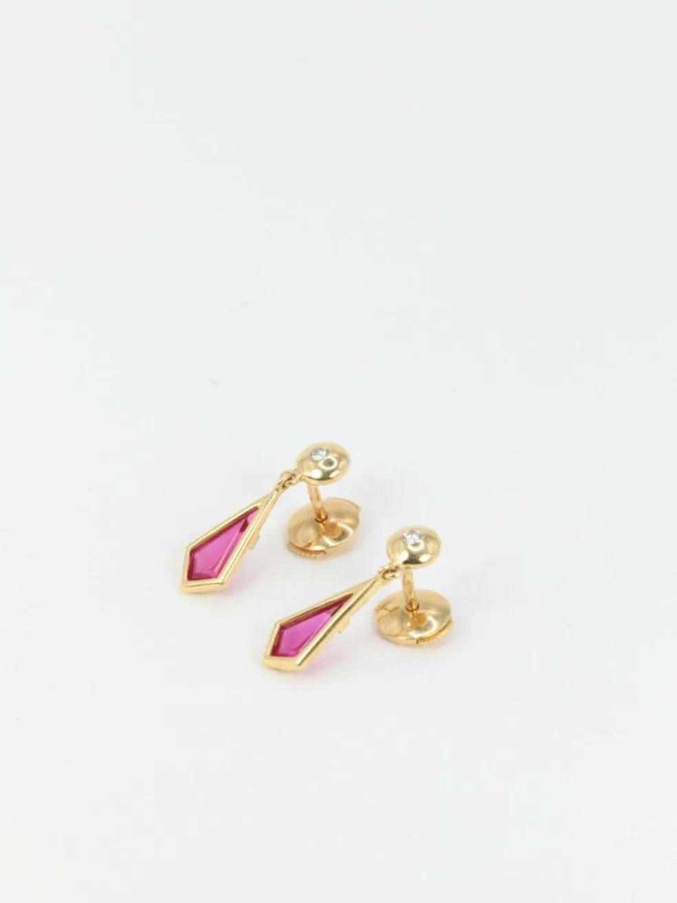 Boucles d’oreilles en Or, Tourmaline