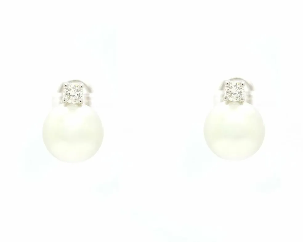Boucles d'oreilles en perles et diamants d'Australie