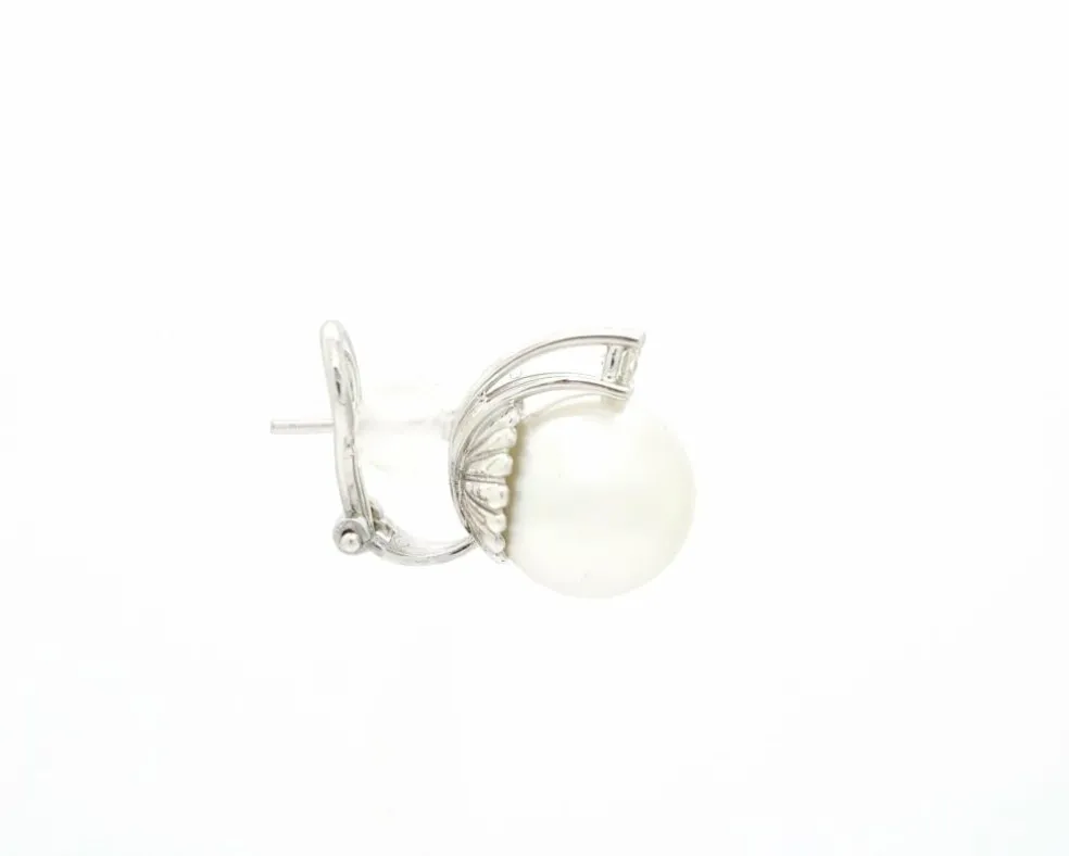 Boucles d'oreilles en perles et diamants d'Australie