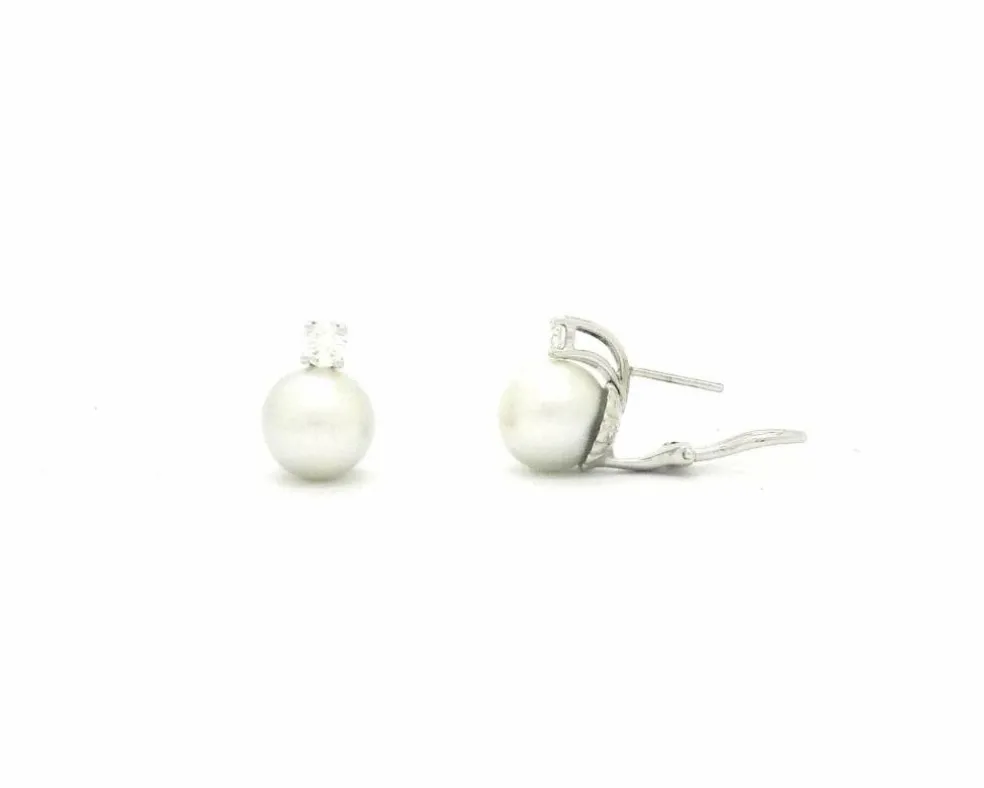 Boucles d'oreilles en perles et diamants d'Australie
