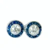 boucles d'oreilles en platine avec diamants et saphirs