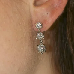 Boucles d'oreilles en platine et diamants