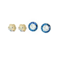 boucles d'oreilles en platine avec diamants et saphirs