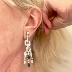 Boucles d'oreilles en platine et diamants