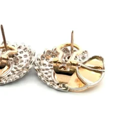 Boucles d'oreilles en platine et or avec diamants