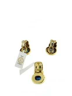 Boucles d'oreilles et pendentif saphirs de Ceylan certificat IGI
