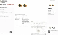 Boucles d'oreilles et pendentif saphirs de Ceylan certificat IGI