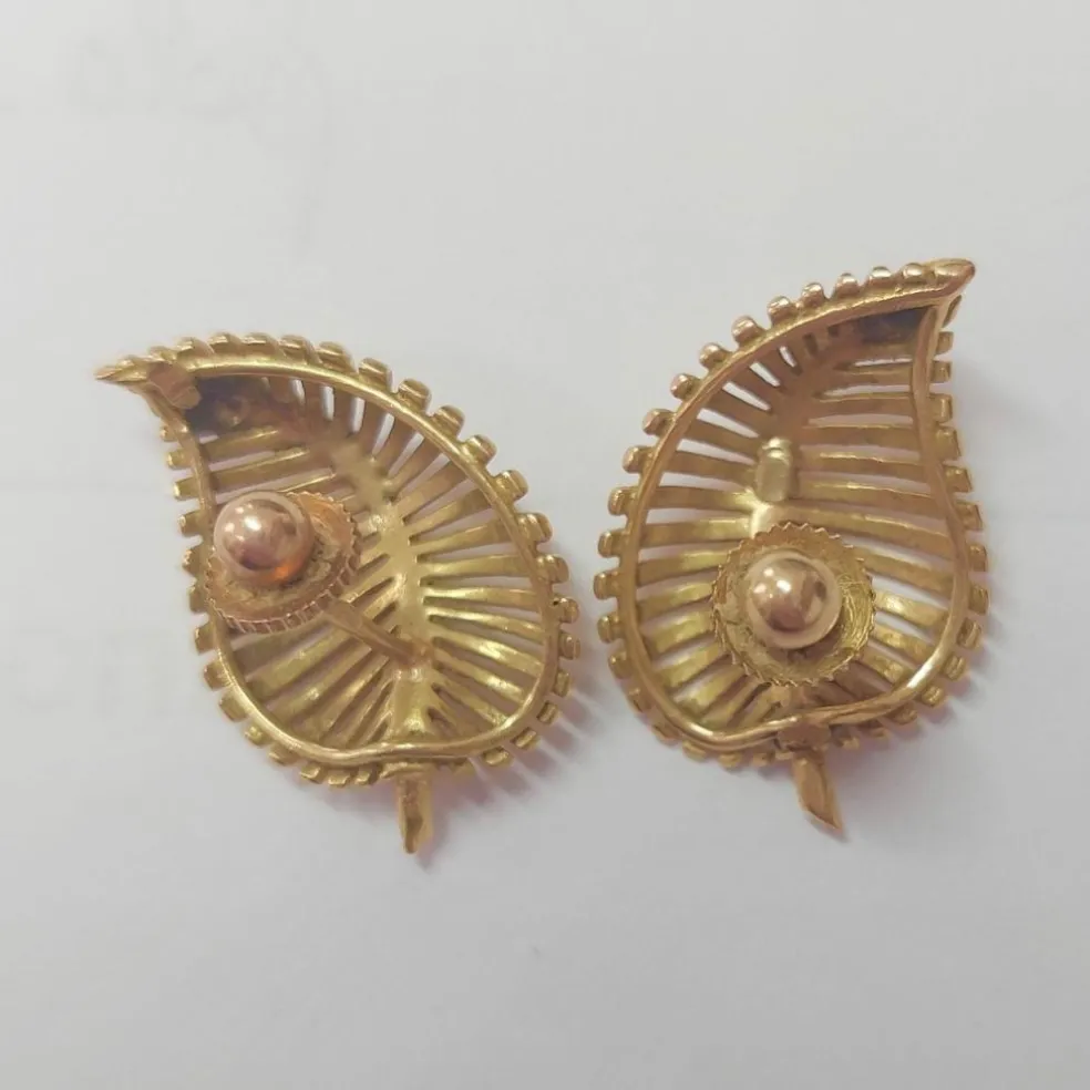 Boucles d'oreilles Feuilles en or jaune