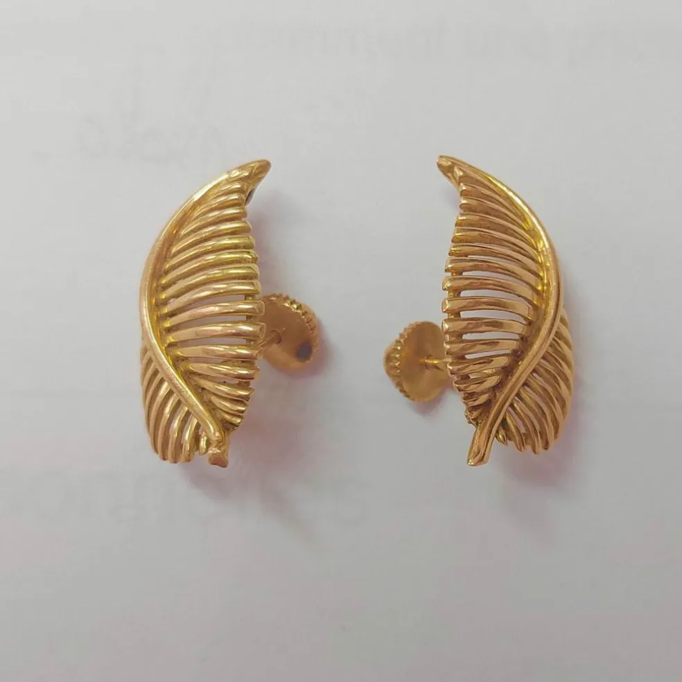 Boucles d'oreilles Feuilles en or jaune