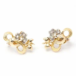 Boucles d'oreilles Fleur Nouveau en Or et Platine