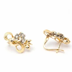 Boucles d'oreilles Fleur Nouveau en Or et Platine