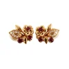 Boucles d'oreilles Fleurs Rubis birmans