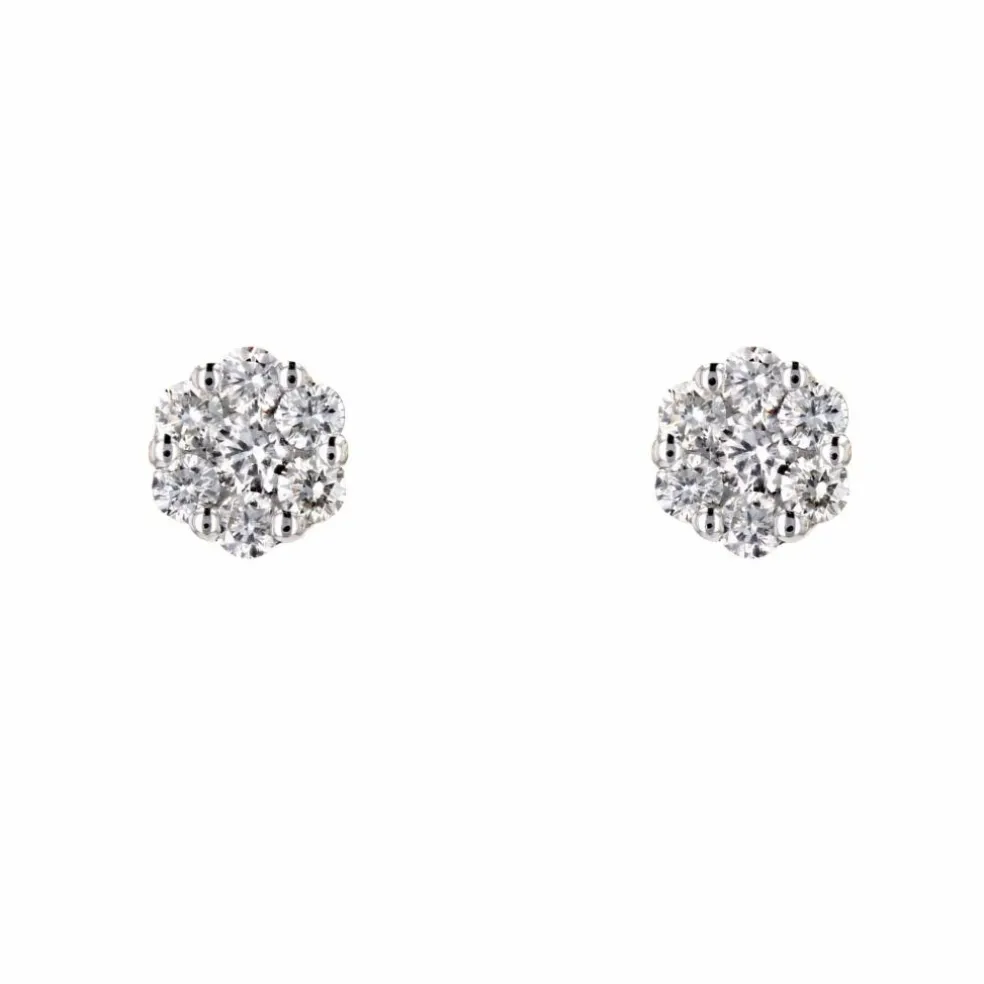 Boucles d'oreilles fleurs de diamants