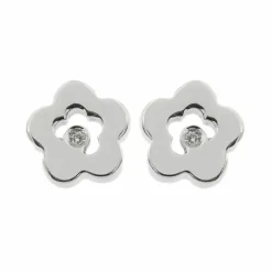 Boucles d'oreilles fleurs avec diamants