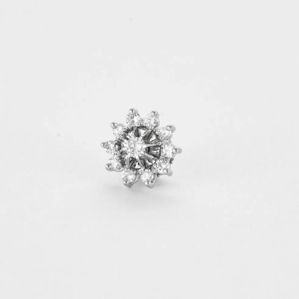 Boucles d'oreilles fleurs or blanc et diamants