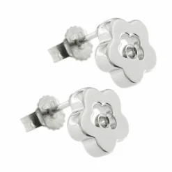 Boucles d'oreilles fleurs avec diamants