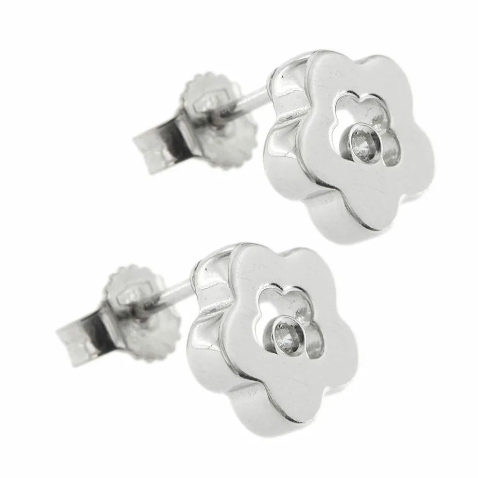 Boucles d'oreilles fleurs avec diamants