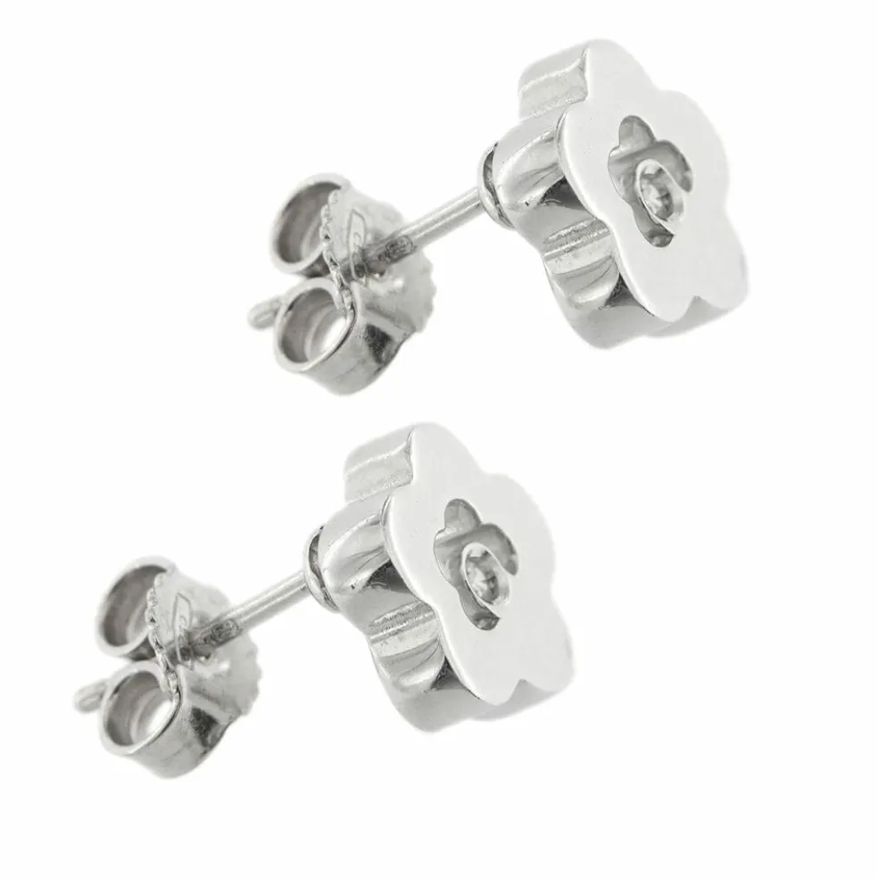 Boucles d'oreilles fleurs avec diamants