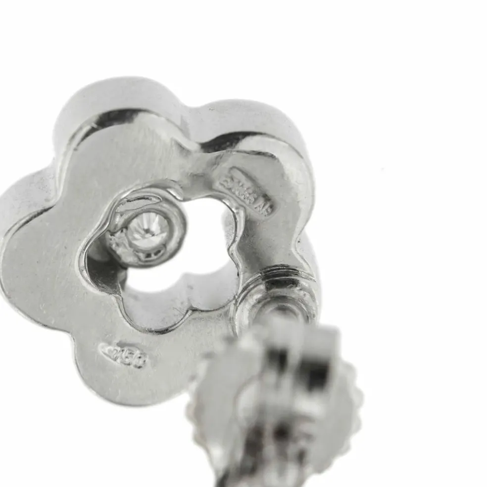 Boucles d'oreilles fleurs avec diamants