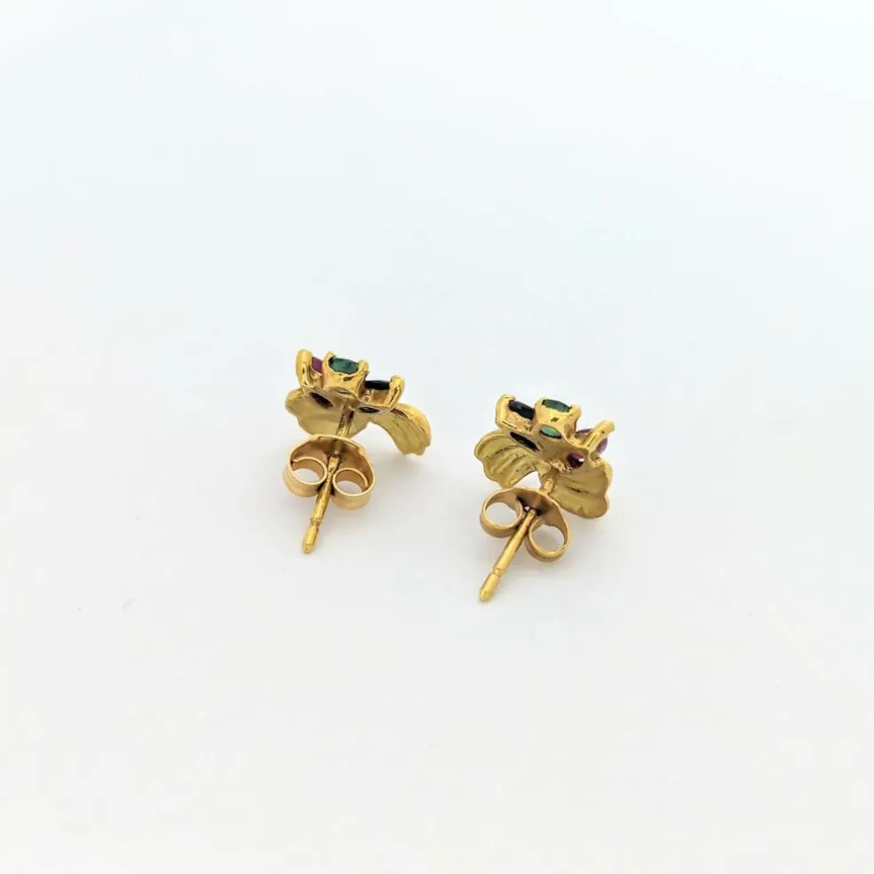 Boucles d'oreilles Florales or jaune