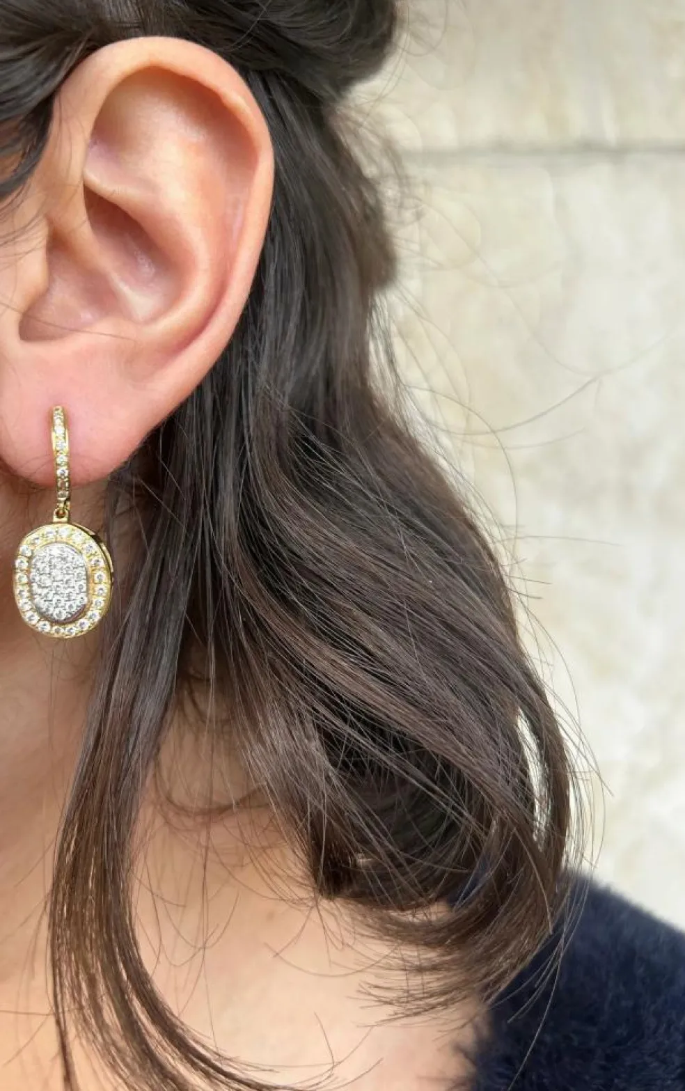 BOUCLES D'OREILLES "GIAVANA" OR & DIAMANTS