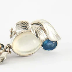 Boucles d'oreilles glycine Saphirs bleus et jaunes, Pierres de lune