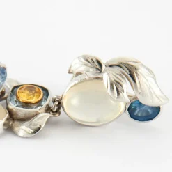 Boucles d'oreilles glycine Saphirs bleus et jaunes, Pierres de lune