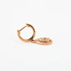 Boucles d'oreilles goutte en Or rose, diamants