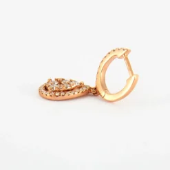 Boucles d'oreilles goutte en Or rose, diamants