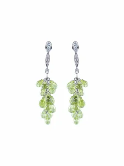 Boucles d'oreilles gouttelettes péridots