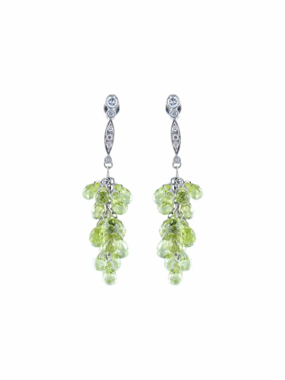 Boucles d'oreilles gouttelettes péridots