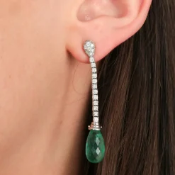 Boucles d'oreilles Gouttes d'émeraudes