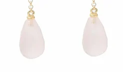 Boucles d’Oreilles Gouttes Quartz Rose