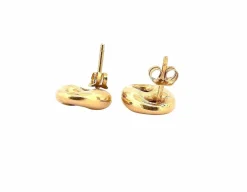 Boucles d’oreilles grain de café or jaune 18 carats