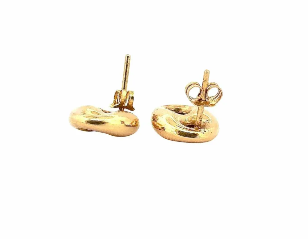 Boucles d’oreilles grain de café or jaune 18 carats