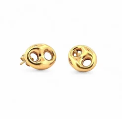 Boucles d’oreilles grain de café or jaune 18 carats