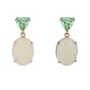Boucles d'oreilles grenats mint et opales australiennes