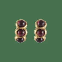 Boucles d'oreilles Grenats cabochon