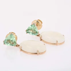 Boucles d'oreilles grenats mint et opales australiennes