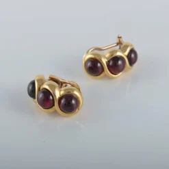 Boucles d'oreilles Grenats cabochon