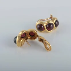 Boucles d'oreilles Grenats cabochon