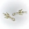 Boucles d'oreilles hirondelle en or avec saphirs jaunes