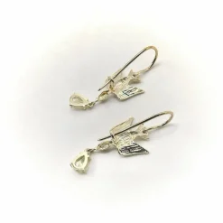 Boucles d'oreilles hirondelle en or avec saphirs jaunes