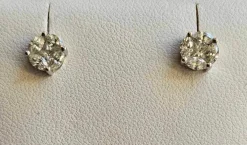 Boucles d'oreilles Hulchi Belluni or blanc et diamants