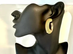Boucles d'oreilles italiennes modernes en or jaune