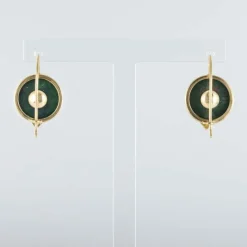 Boucles d'oreilles jaspes sanguins et cadenas