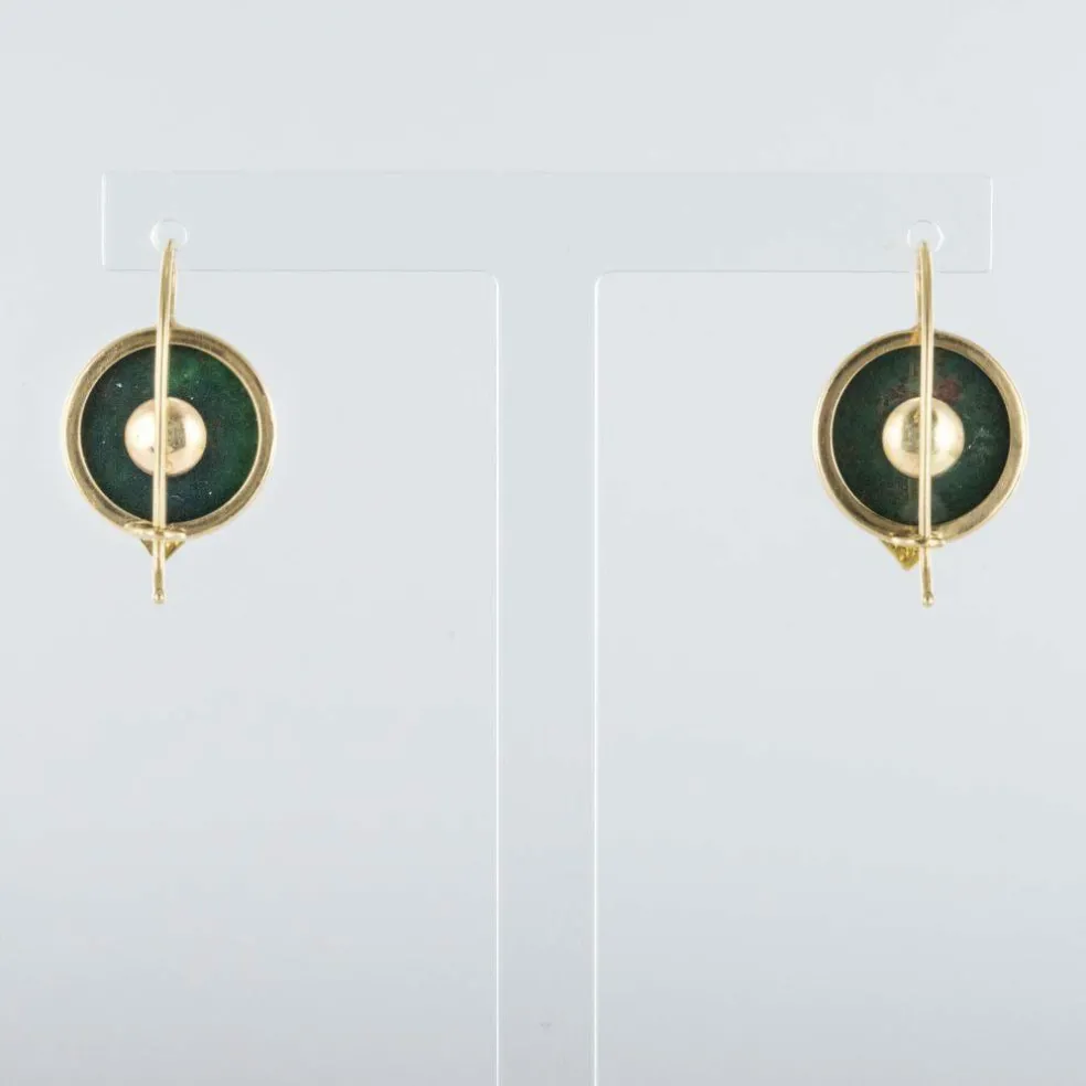 Boucles d'oreilles jaspes sanguins et cadenas