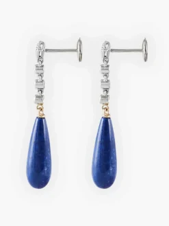 Boucles d'oreilles Lapis lazuli Diamants