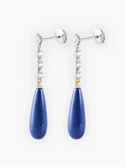 Boucles d'oreilles Lapis lazuli Diamants